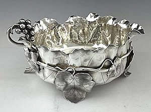 Shiebler leaf sterling silver bowl